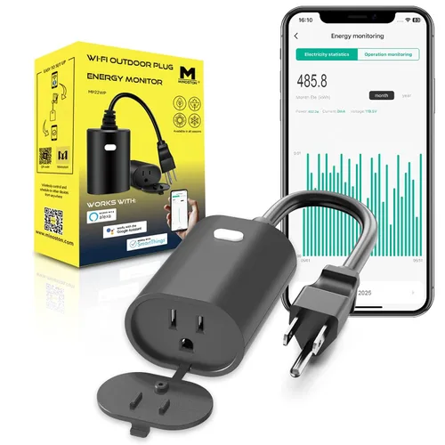 Vista 13 de Enchufe inteligente para exteriores con enchufe WiFi resistente, control remoto, impermeable, compatible con Alexa Google Assistant, no requiere