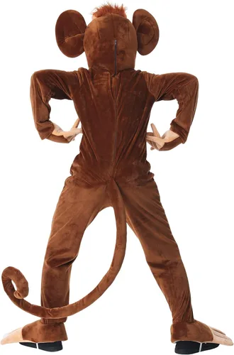 Vista 3 de Fun Costumes Funky Monkey Costume for Kids - Hooded Jumpsuit with Gloves, Shoe Covers & Tail