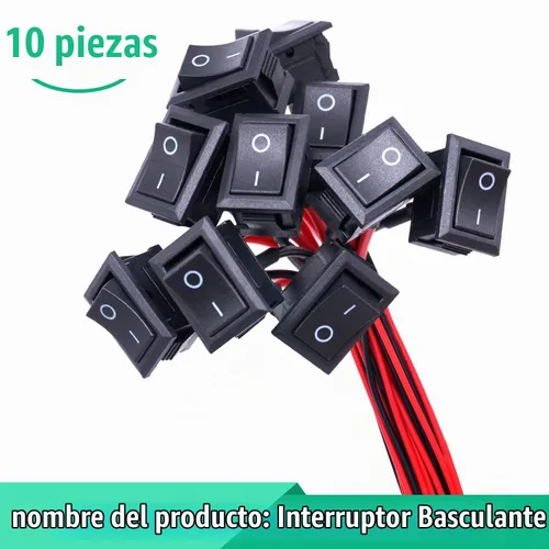 Vista 3 de Twidec/10Pcs Interruptor basculante AC 6A/250V 10A/125V SPST 2 pines 2 posiciones encendido/apagado Interruptor basculante cuadrado para coche Negro