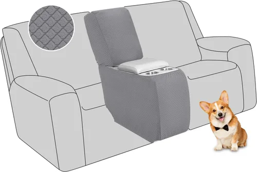 Vista 22 de ALIECOM Funda para Consola Central de Sillón Reclinable, Funda Elástica para Sofá Seccional Reclinable en Forma de L, Funda de Esquinas para Sofá
