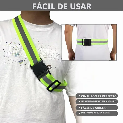 Vista 4 de Chaleco reflectante - Chaleco reflectante para correr, chaleco reflectante para correr con correas de seguridad, reflector de alta visibilidad Kit