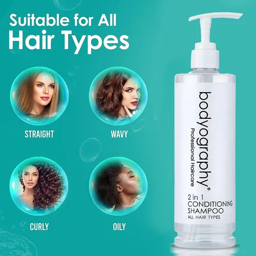 Vista 4 de World Amenities - Bodyography Blanc Champú y Acondicionador 2 en 1 - Limpieza y Acondicionamiento del Cabello para Mujeres y Hombres
