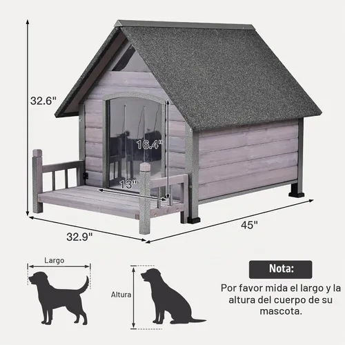 Vista 6 de Casa para perros al aire libre para perros de raza extragrande, perrera aislada para perros en el exterior