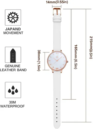 Vista 5 de SHENGKE Creative Simplicity Women Watch Genuine Leather Elegant Women Watches Ladies Business Wristwatch