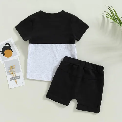 Vista 45 de Conjunto de camiseta de manga corta para bebé niño y niña, camiseta de manga corta, pantalones cortos casuales, ropa para recién nacidos, 6, 12, 18
