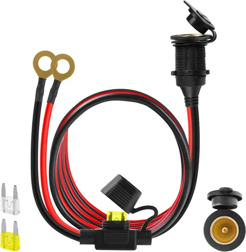 Vista 8 de Enchufe para encendedor de cigarrillos de 2 pies, enchufe de encendedor de cigarrillos de 12 V 2.5 mm²/13 AWG, toma de corriente de 12 V 20 A
