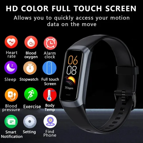 Vista 2 de Rastreador de Fitness con Monitor de Frecuencia Cardíaca/Oxígeno en Sangre/Sueño, Más de 20 Modos Deportivos Relojes Inteligentes