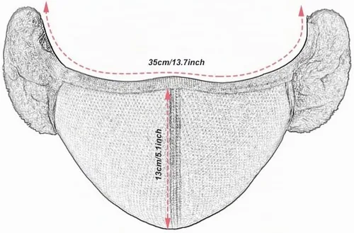 Vista 2 de Máscara unisex de invierno cálida y resistente al viento con cubiertas de orejas esponjosas - Cubierta de boca gruesa, a prueba de polvo bean paste
