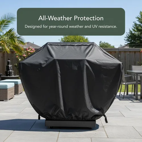 Vista 3 de Covermates Cubierta para parrilla de isla – 110 de ancho x 44 de profundidad x 48 de alto– Colección clásica Negro