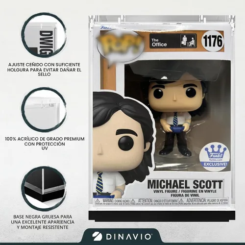 Vista 4 de Dinavio Crafthouse Funko Pop Protector – vitrina de acrílico – Diseño apilable resistente – Estuche de 0.157 in para figuras de vinilo de 4 pulgadas