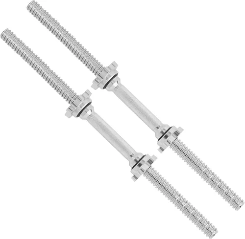 Vista 10 de Yes4All Threaded Dumbbell Handles, Adjustable Dumbbell Bar Pair, 14/16/18/24-Inch Sizes, Fits 1" or 1.15" Plates, Non-Slip Grip, Secure Star-Lock