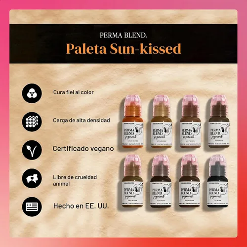Vista 2 de Perma Blend Pigmento de tinta de tatuaje de cejas rubio jengibre, suministros profesionales de microblading para cejas, botella de 1/2 oz