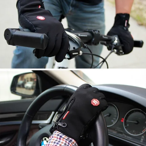 Vista 7 de Ytuomzi Guantes de invierno con pantalla táctil, guantes cálidos, guantes para clima frío, resistentes al viento, para ciclismo, conducción