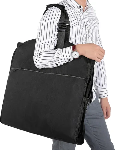 Vista 6 de Bolsa de ropa de boda de tres pliegues de 72 pulgadas para vestidos largos y vestidos, bolsa de almacenamiento colgante de viaje para hombres