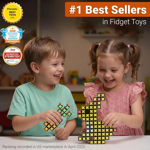 Vista 2 de TOSY Cubo Magnético 4x4 - 70 Bloques, 560 Imanes, Multiuso: Bloques de Construcción Creativos, Fidget Spinner Transformable, Rompecabezas/Cubo Cubo