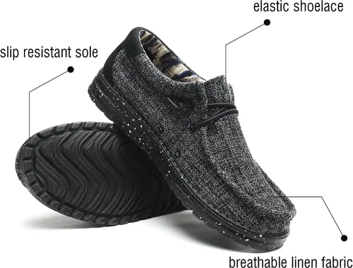Vista 3 de Mocasines lavables a máquina para hombre, con cordones, informales, cómodos y transpirables, zapatos náuticos para el trabajo, suela suave, zapatos
