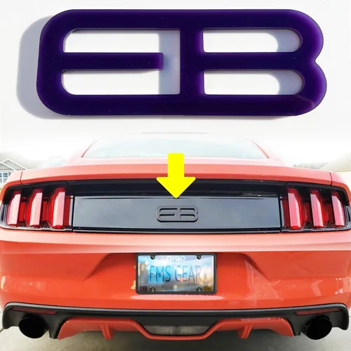Vista 12 de Emblema EB trasero personalizado de 1 pieza compatible con Mustang Eco Ecoboost insignia logotipo (azul oscuro)
