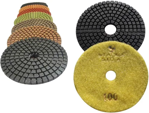 Vista 10 de Grit 50 4" Diamond Pulir Pads Premium Grado Mojado Flexible 3 MM Alto