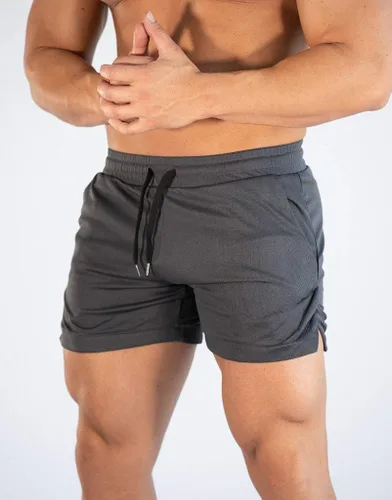 Vista 4 de FLYFIREFLY Pantalones cortos de entrenamiento de gimnasio para hombre, ligeros, atléticos, pantalones cortos para entrenamiento de culturismo