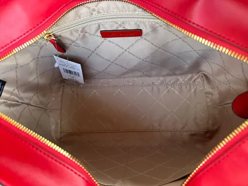 Vista 5 de Michael Kors Jet Set Travel - Bolsa de cadena de bolsillo frontal medio Chili Rojo Oro MK, Rojo, M