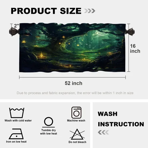 Vista 151 de Batmerry American Flag Ink Dot Blackout Tier Curtains, Red Blue White Stars Abstract Thermal Insulated Half Curtain Rod Pocket Small Valance for