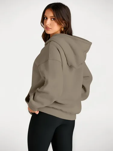 Vista 76 de Trendy Queen - Sudaderas extragrandes con capucha para mujer, suéteres de manga larga, sin botones, de vellón, de otoño, ropa de invierno