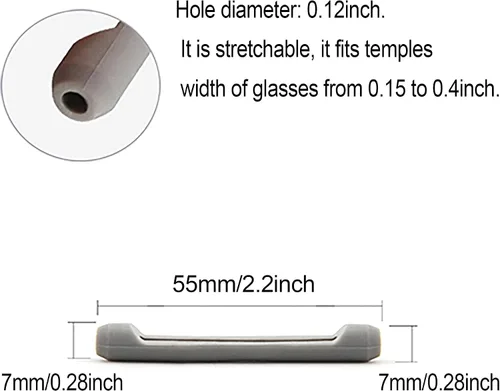 Vista 3 de lvvfit Retenedor de silicona suave para lentes de patillas para niños y adultos, retenedores elásticos antideslizantes, Negro