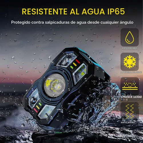 Vista 7 de KunHe Paquete de 10 faros delanteros LED recargables con sensor de movimiento, 10 modos para equipo de campamento al aire libre, senderismo, pesca