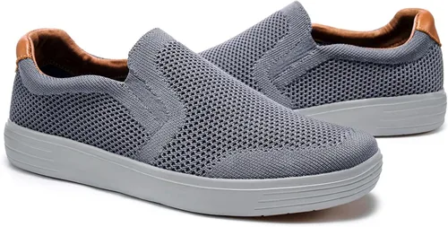Vista 5 de Puxowe Mocasines de malla para hombre con soporte de arco de espuma viscoelástica y soporte de arco antideslizantes