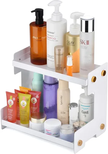Vista 9 de FFK Organizador de Encimera de Baño, Organizador de Encimera de Baño de 2 Niveles, Estante de Especias de Cocina Organizador de Cosméticos, Estante