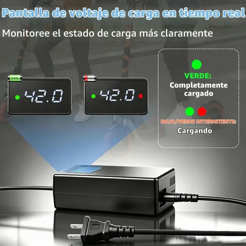 Vista 5 de Cargador de batería de 42V 2A para baterías de litio 10S 36V