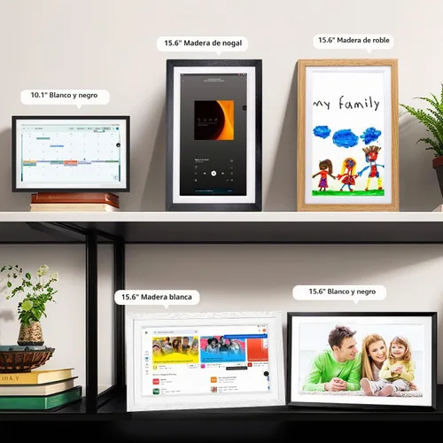 Vista 9 de Pantalla inteligente de 15.6" con Google Calendar, Google Play, sin suscripción, color blanco Madera blanca de 15.6 pulgadas