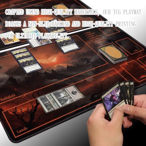 Vista 3 de Tapete MTG Tamaño 24x14in con Bolsas de Almacenamiento Gratuitas y Respaldo Antideslizante, Ideal para Entusiastas de Juegos de Cartas TCG Playmat