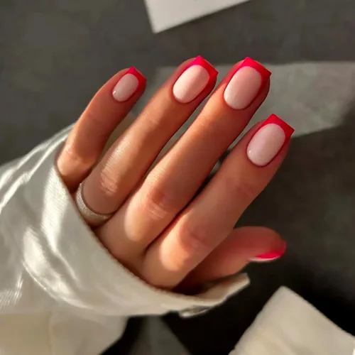 Vista 13 de Uñas postizas a presión degradadas con purpurina de longitud corta, uñas postizas en forma de ataúd con diseño de hojas de corazón, 24 uñas postizas