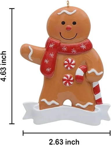 Vista 4 de MAXORA Adorno de Navidad personalizado de niño de jengibre para hombre, panadero, adorno de Navidad, regalo de recuerdo de galletas de poliresina