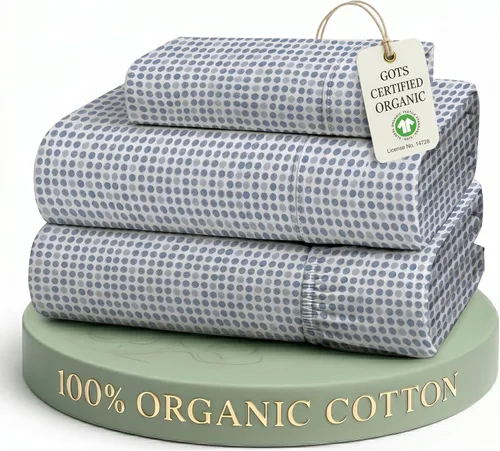 Vista 16 de LANE LINEN - Juego de 2 sábanas de fibras largas 100 % algodón orgánico, percal de fibras largas, ultrasuave y transpirable, para colchones de hasta