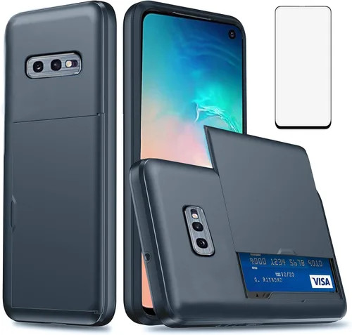 Vista 8 de Asuwish Funda de teléfono para Samsung Galaxy S10e con protector de pantalla de vidrio templado y tarjetero para tarjetas de crédito, funda rígida