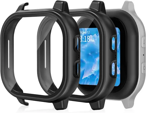 Vista 20 de Paquete de 2 fundas protectoras compatibles con Gabb Watch 3/3e, carcasa rígida de policarbonato duro con protector de pantalla de vidrio templado