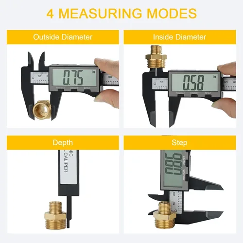 Vista 3 de Calibre digital, calibre Sangabery de 6 pulgadas con pantalla LCD extragrande, herramienta de medición de pinzas Vernier de plástico, regla