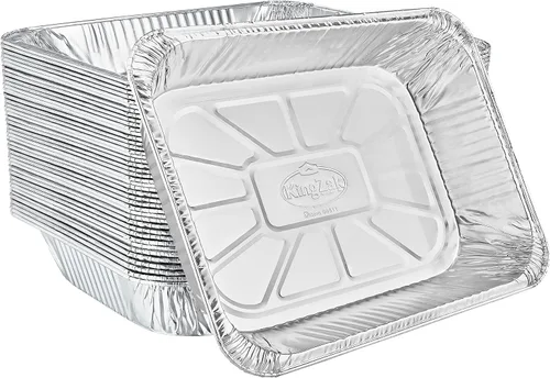 Vista 8 de Sartenes de aluminio con tapas, bandejas desechables de papel de aluminio profundo para asar y hornear, bandejas extra resistentes y duraderas