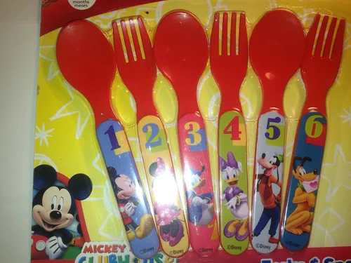 Vista 2 de Mickey Mouse - Juego de tenedor y cuchara de seis piezas