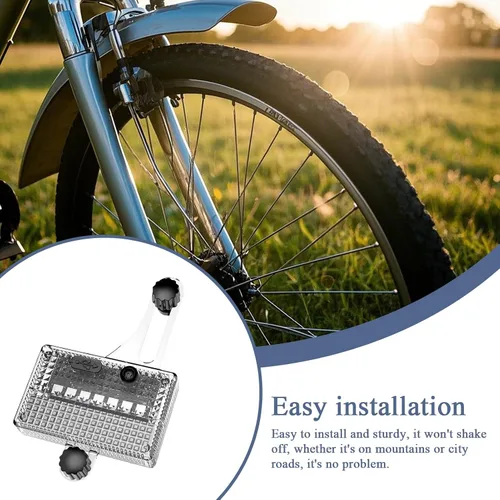 Vista 4 de Lámpara LED de radios, luz solar para neumáticos, sensor de movimiento con equipo de ciclismo impermeable, decoración de bicicleta para niños