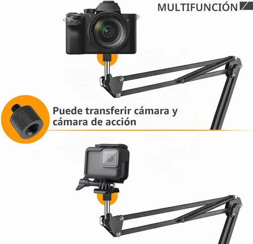 Vista 5 de Adaptador de trípode de cámara de 1/4 a 3/8 y de 3/8 a 1/4 - Tornillo macho a hembra para cámara, montaje, monitor Negro