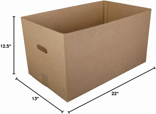 Vista 5 de Caja de transporte Kraft de 22 pulgadas x 13 pulgadas x 12-1/2 pulgadas con mango corrugado, caja de 25