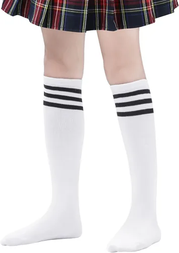 Vista 3 de Zando Calcetines de fútbol para niños, transpirables, hasta la rodilla, sin costuras, calcetines de béisbol para niños pequeños, calcetines de tubo
