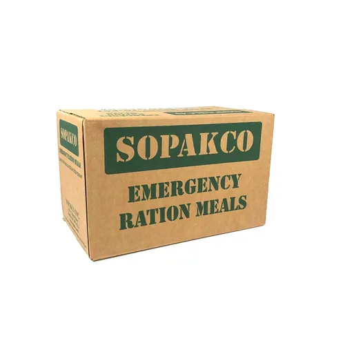 Vista 2 de Sopakco MRE Meals Ready-to-Eat Caja de 14 ct 10/20 Inspeccionar lote 7280 Reducido de sodio Compacto para llevar Nutrición estable