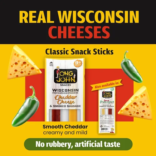 Vista 4 de Long John Snacks Palitos de carne y queso originales, paquete de 12