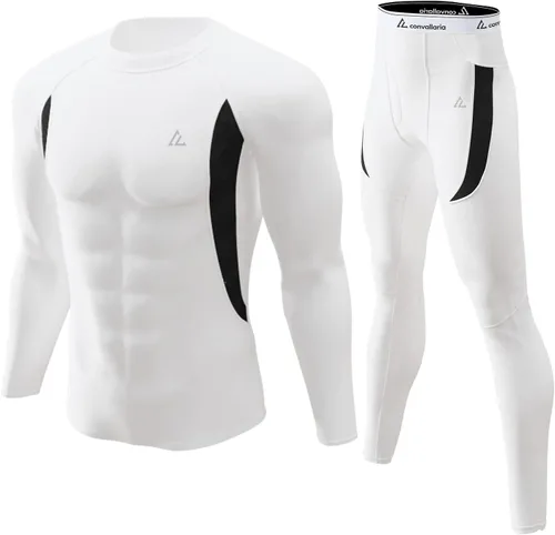 Vista 28 de Conjunto de ropa interior térmica para hombre, ropa interior larga 1#verde militar