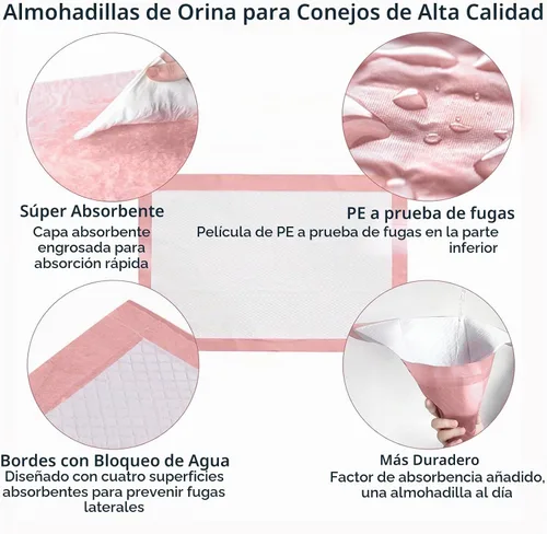 Vista 4 de Tfwadmx Almohadillas para orinar de conejo, 20 piezas de 18 x 13 pulgadas, desechables, a prueba de fugas, superabsorbentes, para cachorros
