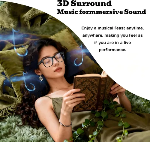 Vista 21 de Gafas inteligentes AI con cámara, video HD de 8 MP y captura de fotos para Gafas de sol para grabación de video, audio de oído abierto, traducción